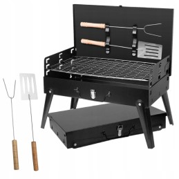 ⭐⭐Sulankstoma turistinė anglių kepsninė su priedais, nešiojamas sodo lagaminas⭐⭐