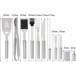 Kepsninės reikmenys Grilio komplektas 26in1, plieniniai indai, grilio dėklas