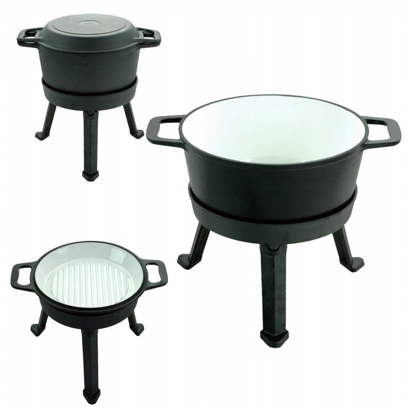 Ketaus medžioklės puodas, emaliuotas, 5l