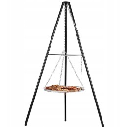Virš židinio pakabinamos trikojo grotelės, laužas, reguliuojamas, sulankstomos grotelės, 150 cm