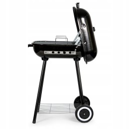 Nešiojamos anglies kepsninės sodo briketams su dangteliu ant ratukų