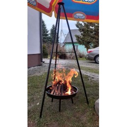 ⭐ Sodo kepsninė su anglimis, stabilus trikojis, 2 viename laužavietė ⭐