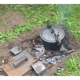 Medžioklės katilas 8 litrai, ketaus kepimo puodas