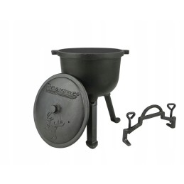 Medžioklės katilas 8 litrai, ketaus kepimo puodas