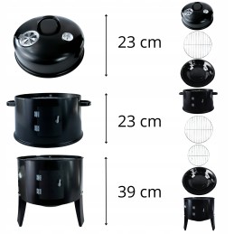 ⭐Didelė anglies kepsninė 3in1 rūkykla, sulankstomas židinys⭐