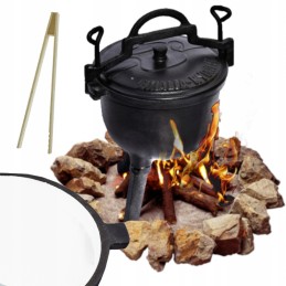 Emaliuotas medžioklės puodas, 4l, skirtas ugniai