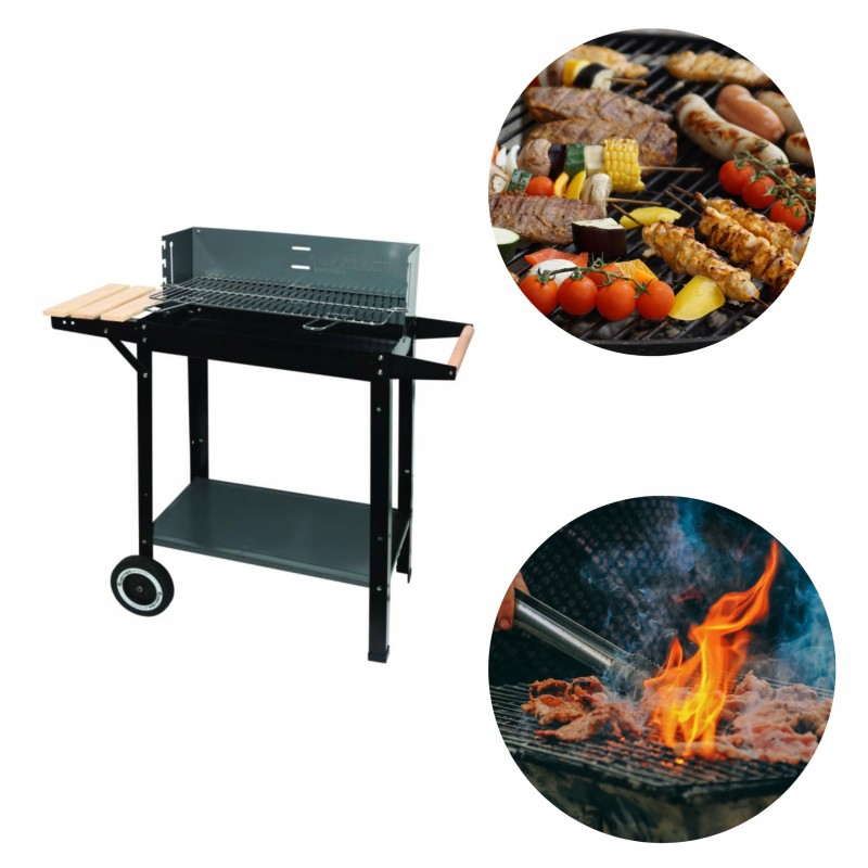 Master grill party anglių grilis 49 x 27 cm, trijų pakopų reguliuojamos grotelės