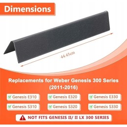 Gftime 44,5 cm degiklio dangčiai weber genesis e/s-310 320 330 su priekinio degiklio rankenėlėmis, netinka genesis ii e/s-310 34