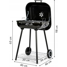 Didelės anglies sodo kepsninės su atverčiamu dangčiu