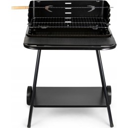 Sodo kepsninė su anglimis, didelės, reguliuojamos grotelės, iešmas, ratukai, lentynos