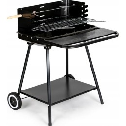 Sodo kepsninė su anglimis, didelės, reguliuojamos grotelės, iešmas, ratukai, lentynos