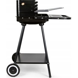 Sodo kepsninė su anglimis, didelės, reguliuojamos grotelės, iešmas, ratukai, lentynos