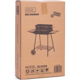 Sodo kepsninė su anglimis, didelės, reguliuojamos grotelės, iešmas, ratukai, lentynos