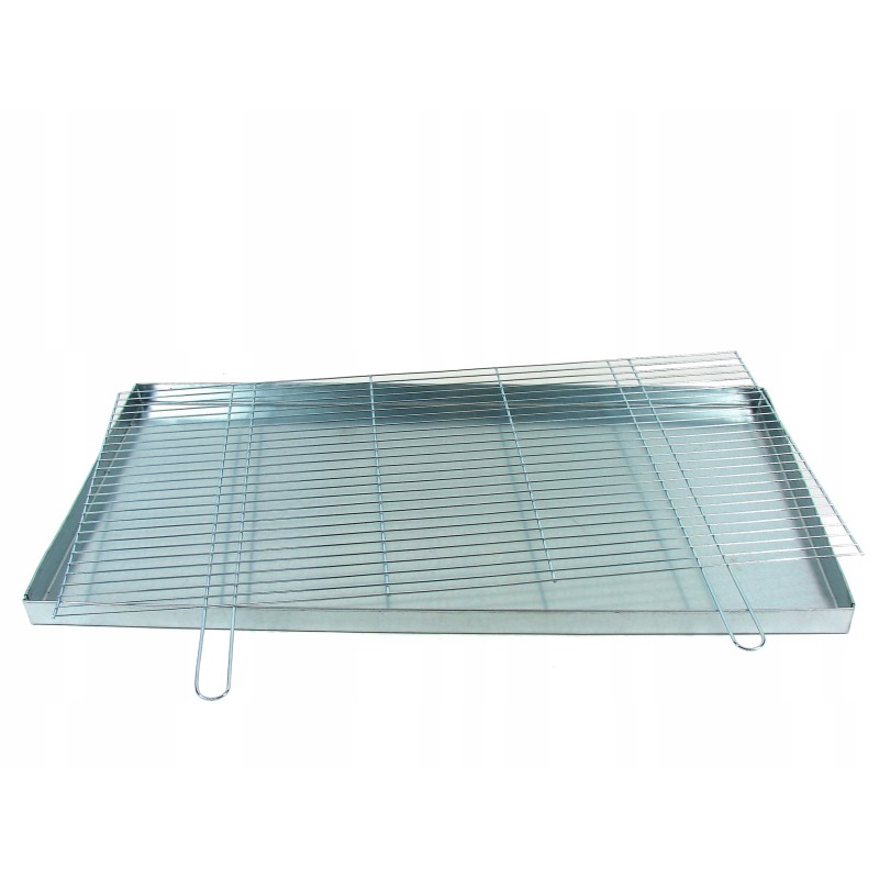 Grotelės + pelenų keptuvė griliui statyti 100x40 cm