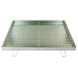 Grotelės griliui statyti 70x60 - skersmuo 4mm - chromuotos su pakura / pelenų keptuvė