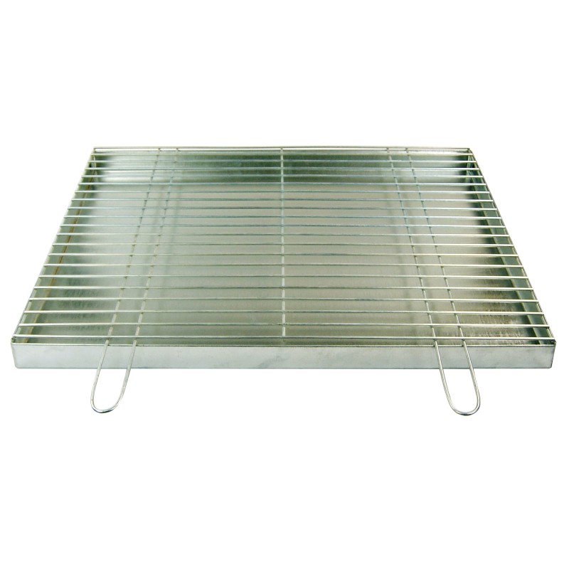 Grotelės griliui statyti 70x60 - skersmuo 4mm - chromuotos su pakura / pelenų keptuvė