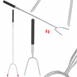 Šakės lazdele, laužo šakutė, sulankstomas, nerūdijančio plieno komplektas, 85,5 cm