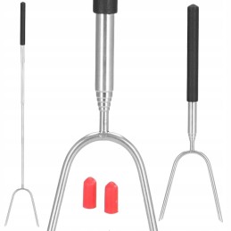 Šakės lazdele, laužo šakutė, sulankstomas, nerūdijančio plieno komplektas, 85,5 cm