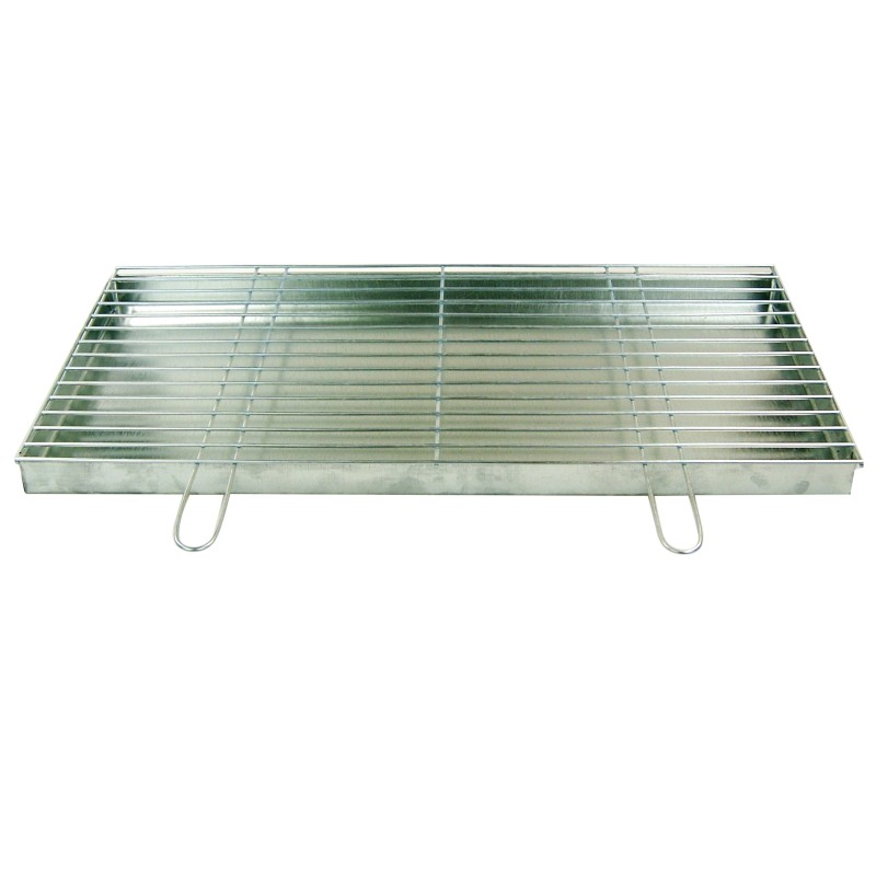 Grotelės griliui statyti 80x40 - skersmuo 4mm - chromuotos su pakura / pelenų keptuvė