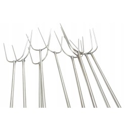 Nerūdijančio plieno kepsninės laužo lazdos 120cm 10 vnt dešrelių šakutės