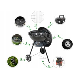 Didelės apvalios anglies kepsninės su tvirta sodo danga