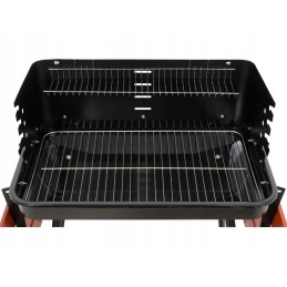 Sodo kepsninė su anglimis, sulankstomos lentynos, ratai, grotelės, 53 cm