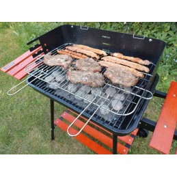 Sodo kepsninė su anglimis, sulankstomos lentynos, ratai, grotelės, 53 cm