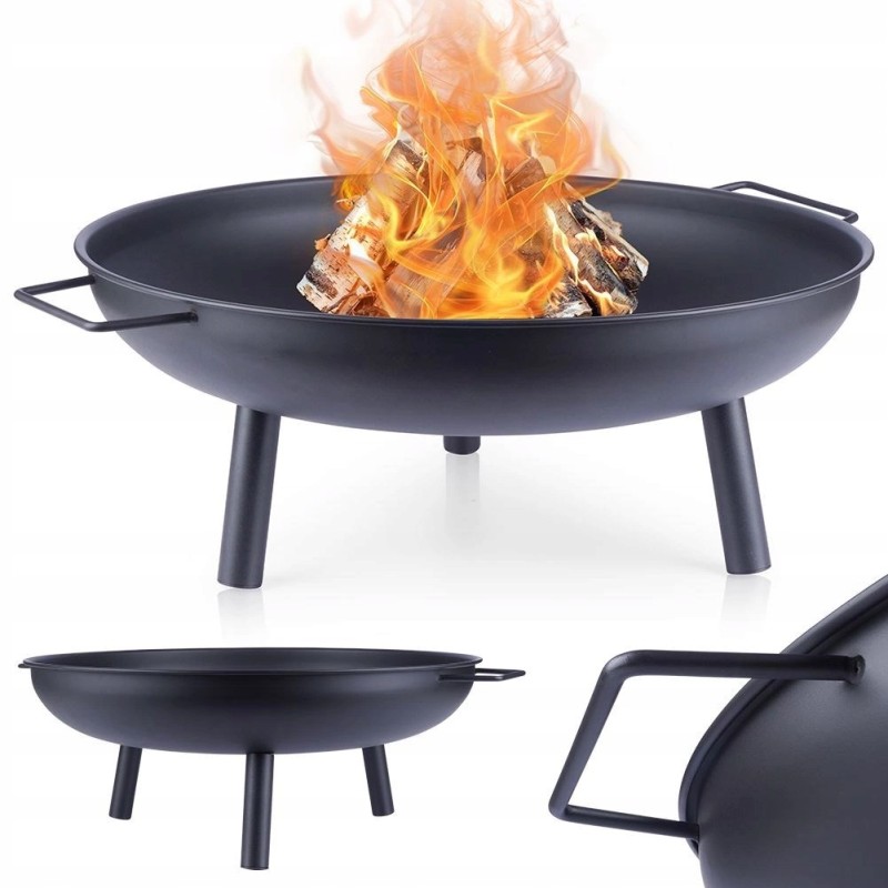Metalinė sodo laužavietė su rankenomis sodui, skirta 58 cm grilio ugniai