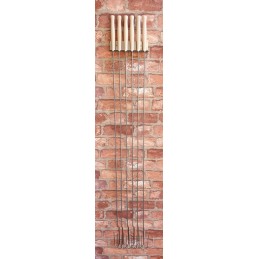 Wo šakės ugnies lazdos 6 vnt, nerūdijančio plieno rankena 100