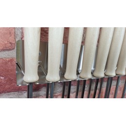 Wo šakės ugnies lazdos 6 vnt, nerūdijančio plieno rankena 100