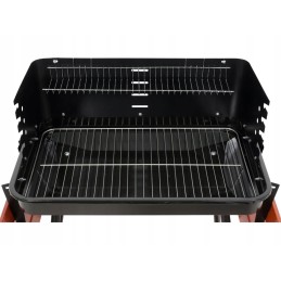 Sodo kepsninė su anglimis, sulankstomos lentynos, ratai, grotelės, 53 cm