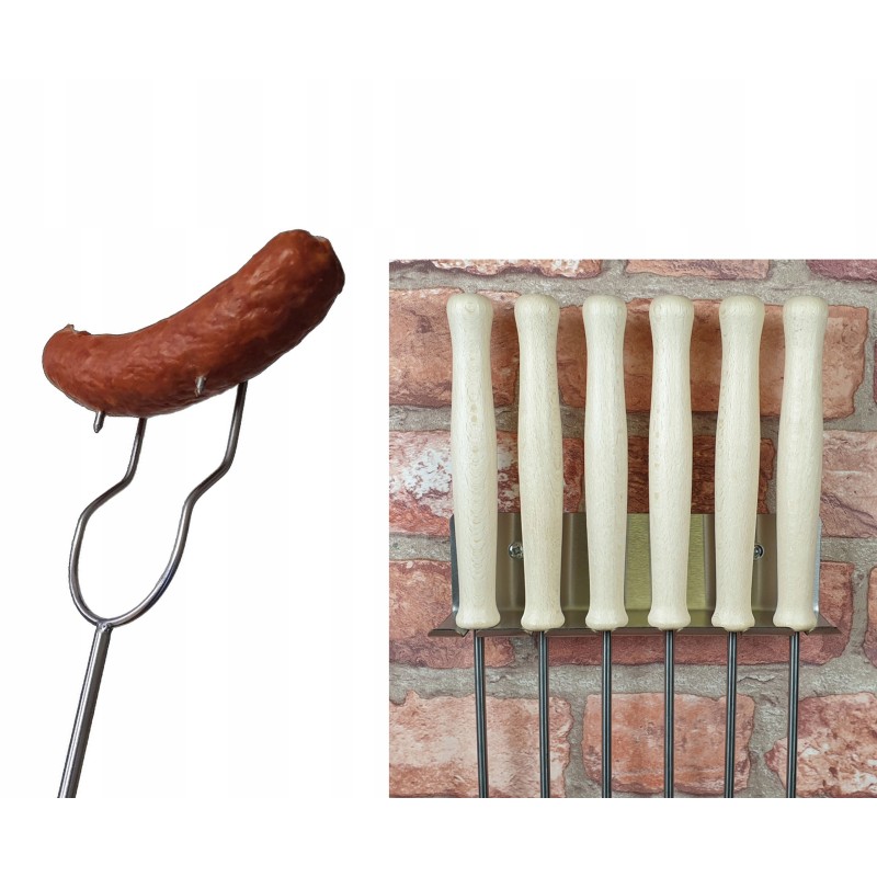 Wz šakės 115cm židinys 6vnt, nerūdijančio plieno rankena