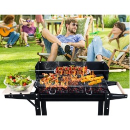 Didelė anglinė kepsninė su lentynomis, grotelės, sodo laužavietė