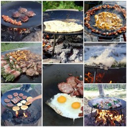 Keptuvė, wok iš storo anglies lakšto + mentelė valymui
