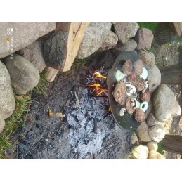 Cast iron wok pan for campfire 45cm grill