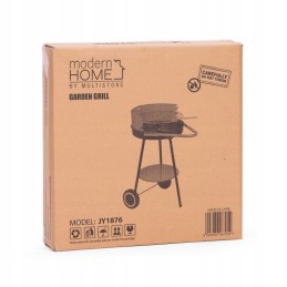 Round garden grill with adjustable grate height