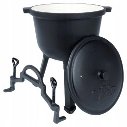 Emaliuotas ketaus puodas ant kojelių su liejiniu dangteliu, 4 l, vilde