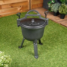 Emaliuotas ketaus puodas ant kojelių su liejiniu dangteliu, 4 l, vilde