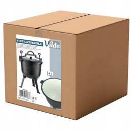 Emaliuotas ketaus puodas ant kojelių su liejiniu dangteliu, 4 l, vilde