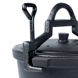 Emaliuotas ketaus puodas ant kojelių su liejiniu dangčiu, 4 l