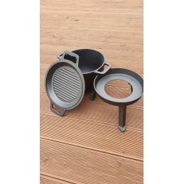 Ketaus puodas 3in1, stovas, keptuvė, 5l