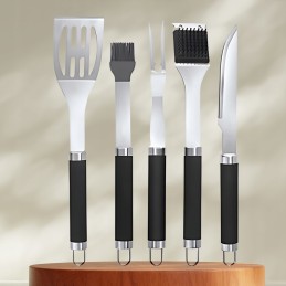 XXL grilio rinkinys lagamine, priedai, 33 viename plieniniai grilio indai