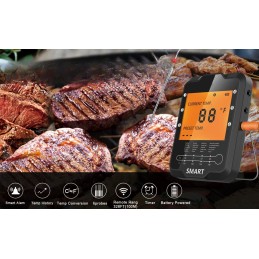 Belaidis virtuvės mėsos termometras su grilio zondu