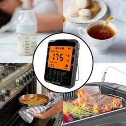 Belaidis virtuvės mėsos termometras su grilio zondu