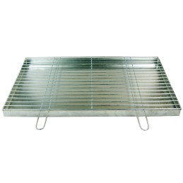 Grotelės griliui statyti 80x50 - skersmuo 4mm - chromuotos su pakura / pelenų keptuvė