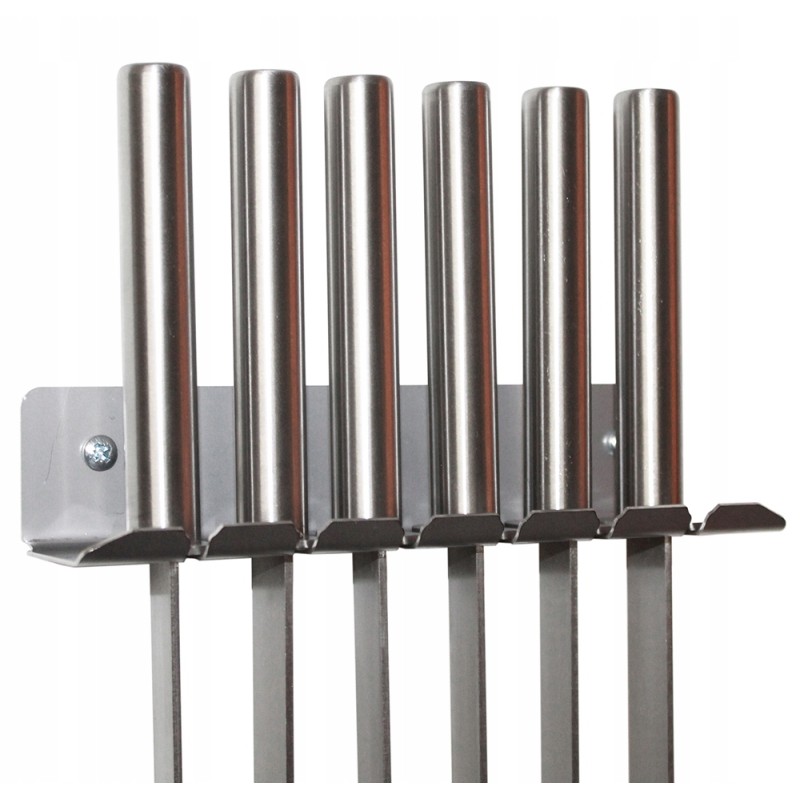 Kastuvai, iešmai, 6 vnt, inox rankena, 43 cm