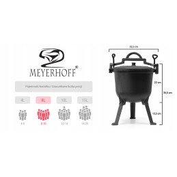 Meyerhoff ketaus puodas, 8l, nemokamas šaukštas keptos mėsos, kepti troškiniai