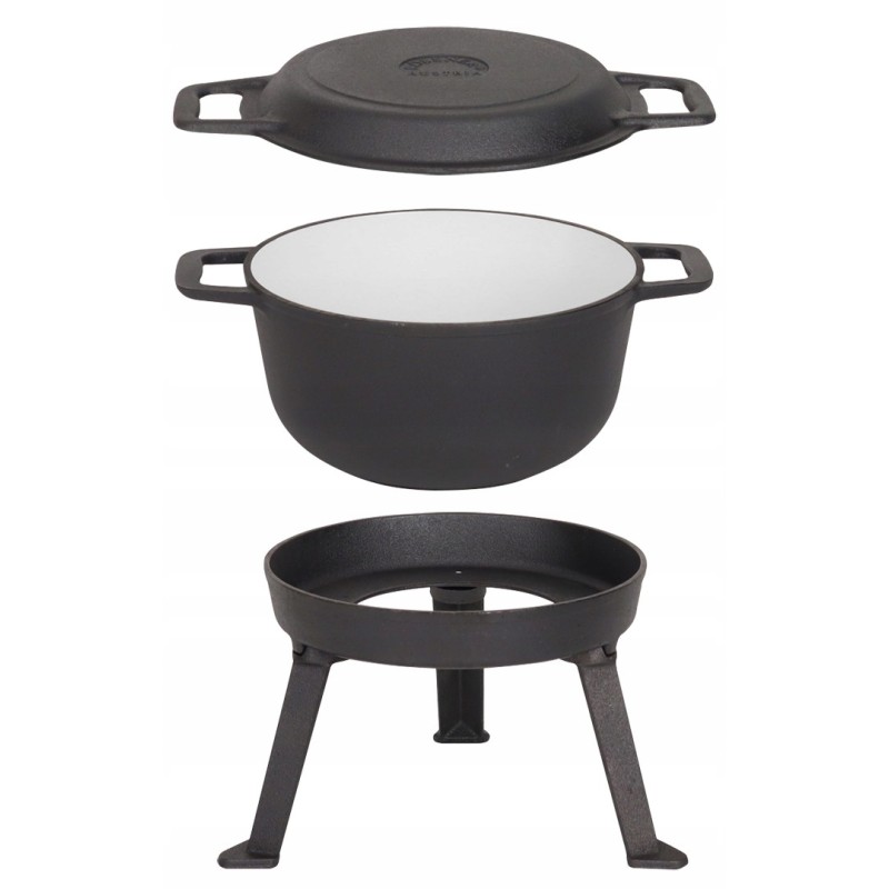 Vengrijos medžioklės ketaus katilas 5l 3in1