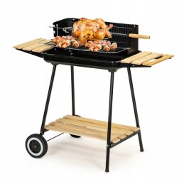 Reguliuojamos anglies kepsninės su lentynomis