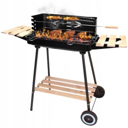 Reguliuojamos anglies kepsninės su lentynomis